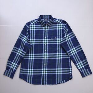 Vineyard Vines Slim Fit Crosby Shirt Blue Green Plaid Dress Shirt Men Large